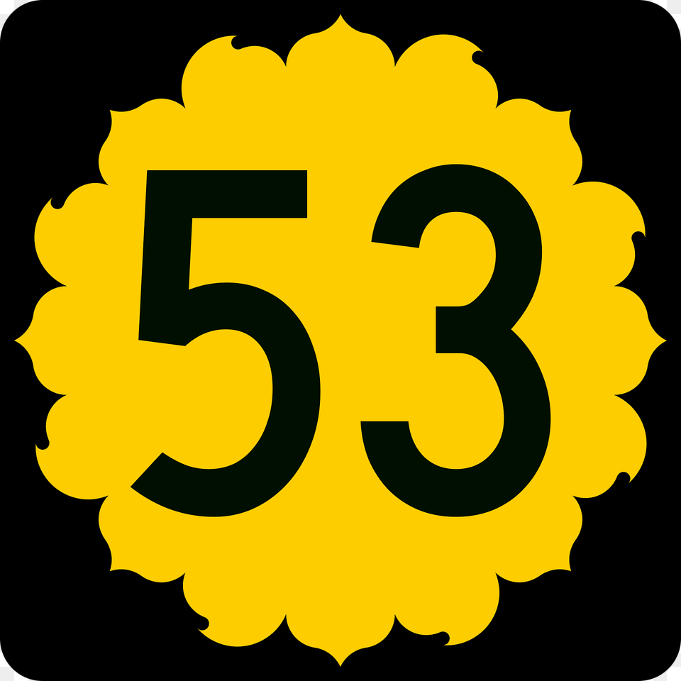 Two Digit State Highway Shield Uses A Sunflower Kansas Clipart, Number, Symbol, Text Png Image