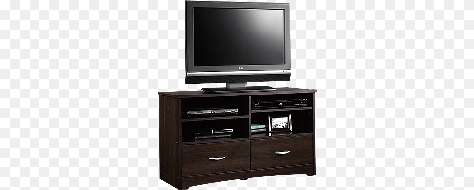 Two Drawer Casual Tv Stand In Cinnamon Cherry Sauder Beginnings Tv Stand Cinnamon Cherry, Computer Hardware, Electronics, Entertainment Center, Hardware Free Transparent Png