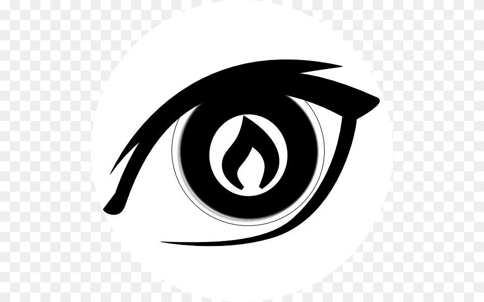 Two Eyes Clipart Black And White Fire In Eye Symbol, Stencil, Logo Free Png