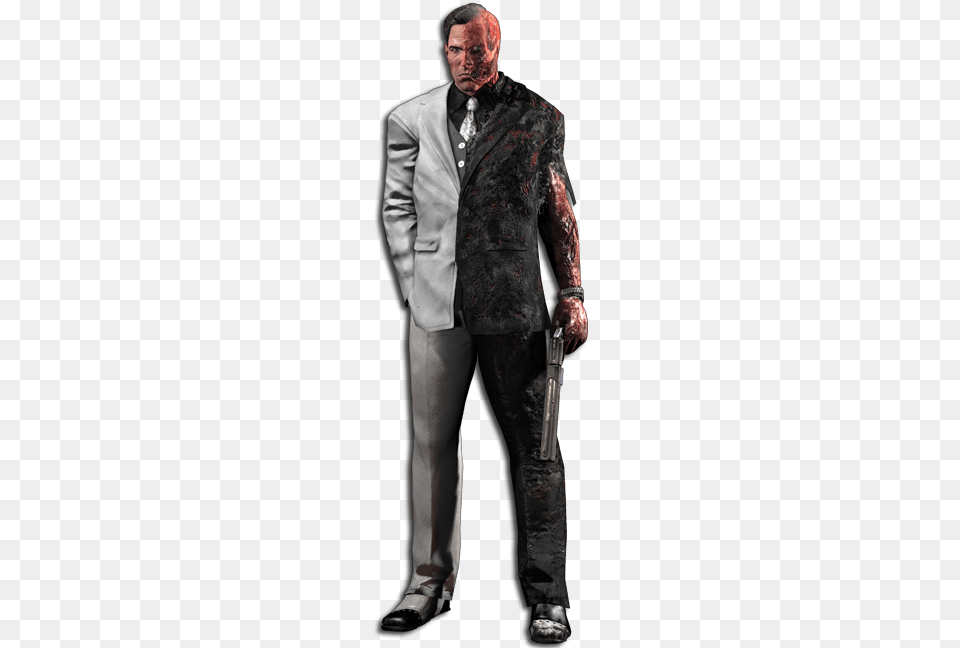 Two Face Batman Two Face Arkham City, Weapon, Suit, Sleeve, Long Sleeve Free Png Download