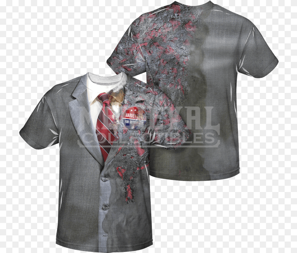 Two Face Burned Suit T Shirt Dos Caras Disfraz, Clothing, Coat, Formal Wear, Accessories Free Transparent Png