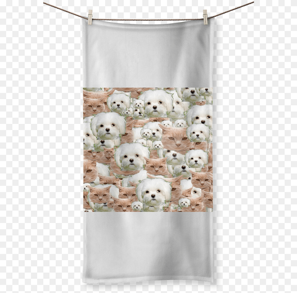 Two Face Test Sublimation All Over Towel Towel, Animal, Canine, Dog, Mammal Free Png