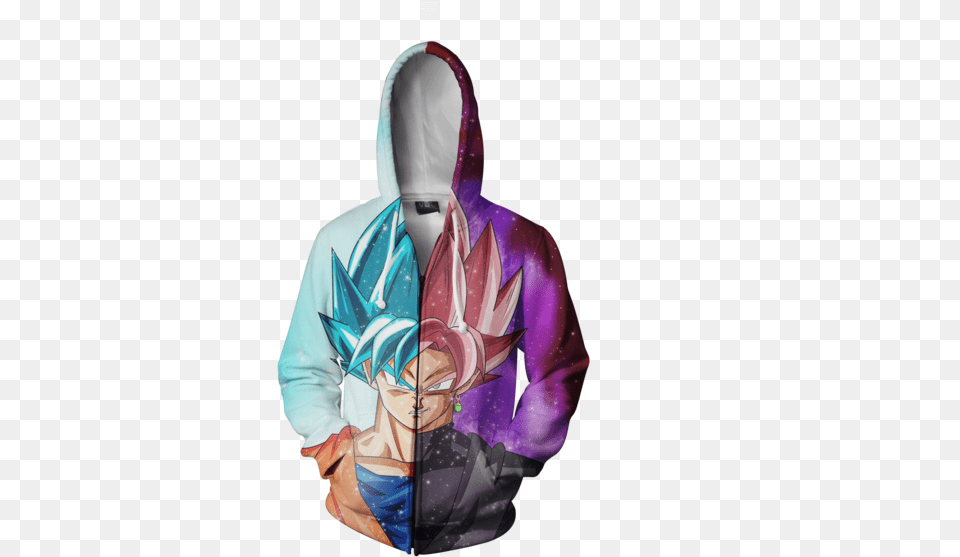 Two Face Zip Hoodie Sweatshirt, Clothing, Sweater, Hood, Knitwear Png Image