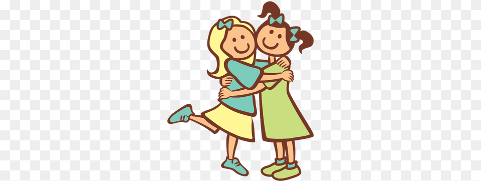 Two Friends Hugging Clipart Girls Hugging As Best Friends Chip, Baby, Person, Face, Head Free Png Download