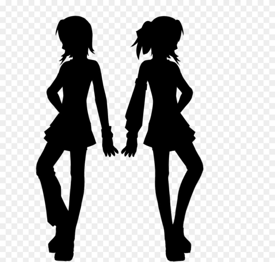Two Friends Silhouette, Lighting Png Image