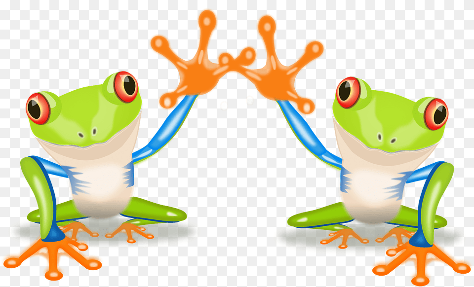 Two Frogs Clipart, Amphibian, Animal, Frog, Wildlife Free Transparent Png