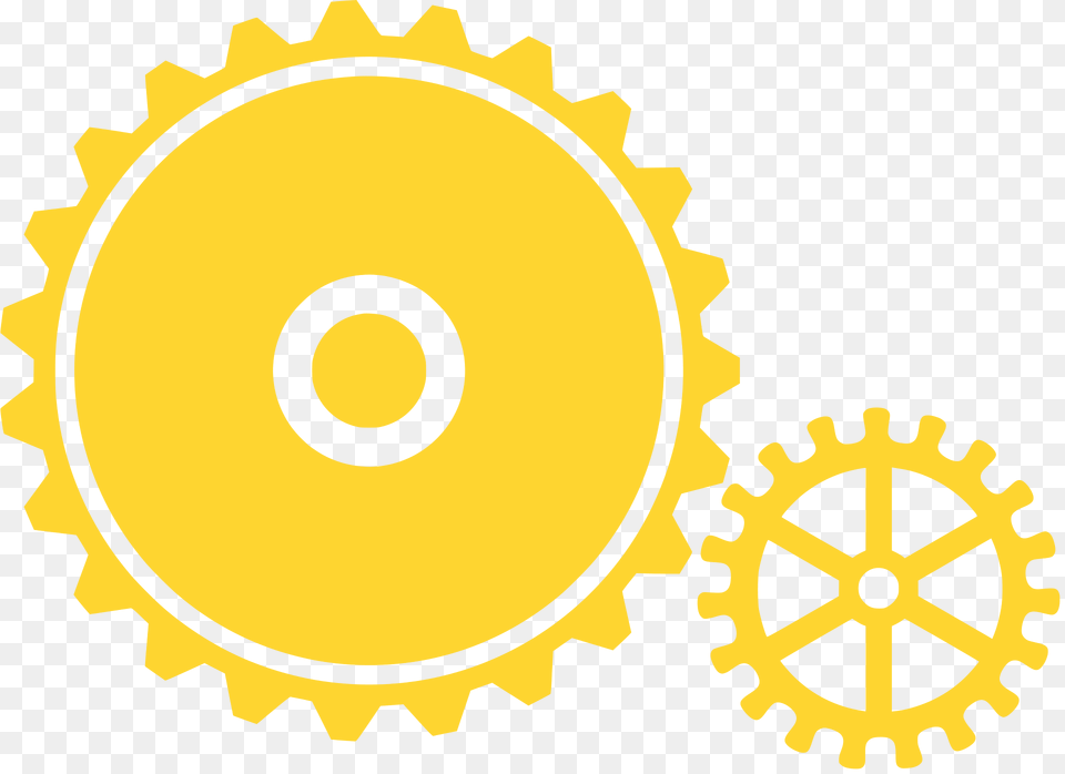 Two Gear Shapes Silhouette, Machine Free Png