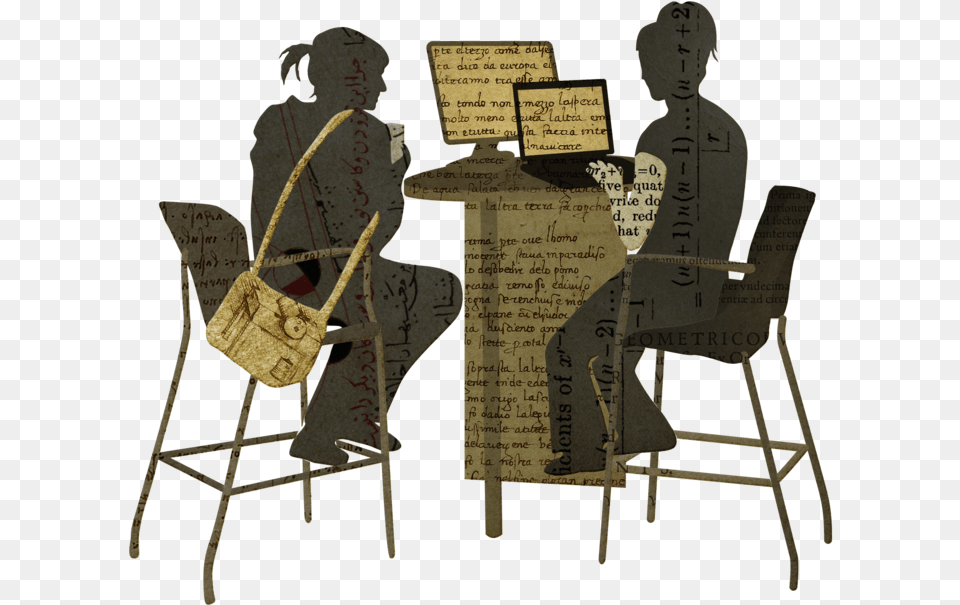 Two Girls At Desk Chair, Table, Furniture, Adult, Person Free Png