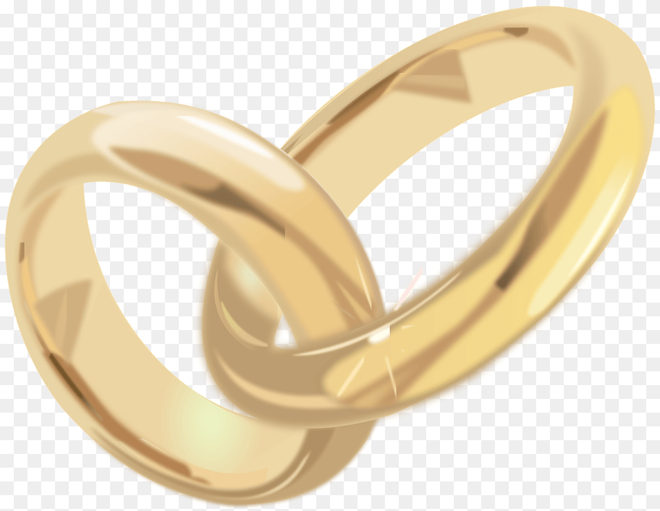 Two Gold Wedding Bands Intertwined Clipart, Accessories, Jewelry, Ring, Plate Png Image