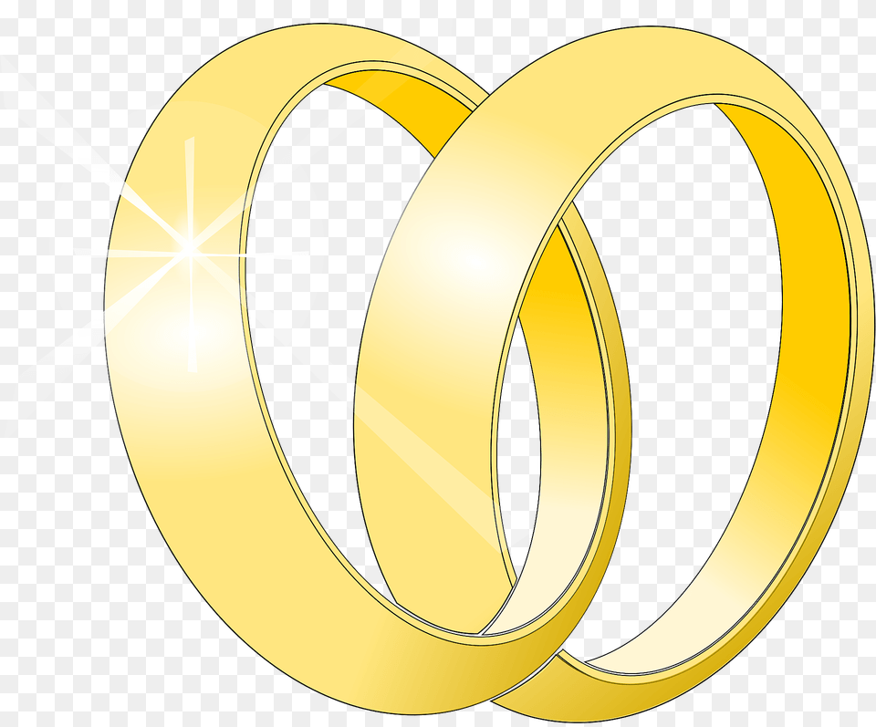 Two Gold Wedding Bands Intertwined Clipart, Accessories, Jewelry, Disk Png