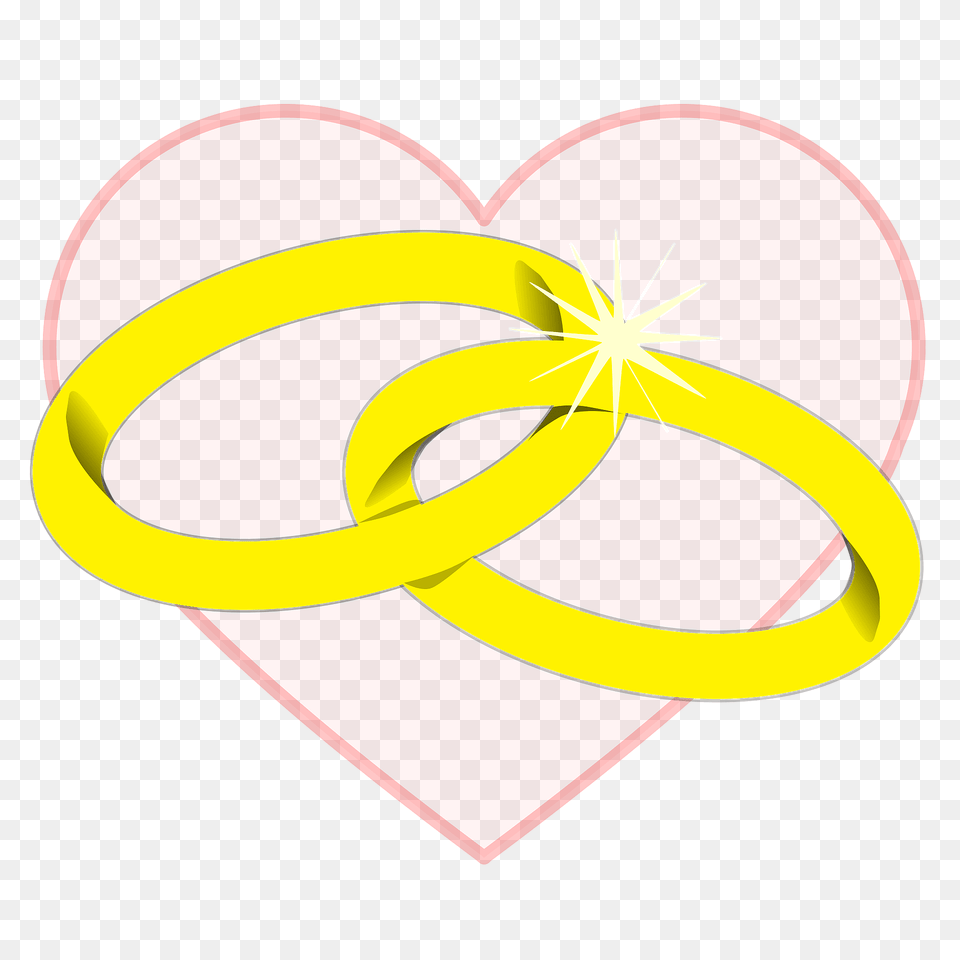 Two Gold Wedding Bands Intertwined With Heart Background Clipart, Knot, Dynamite, Weapon Free Transparent Png