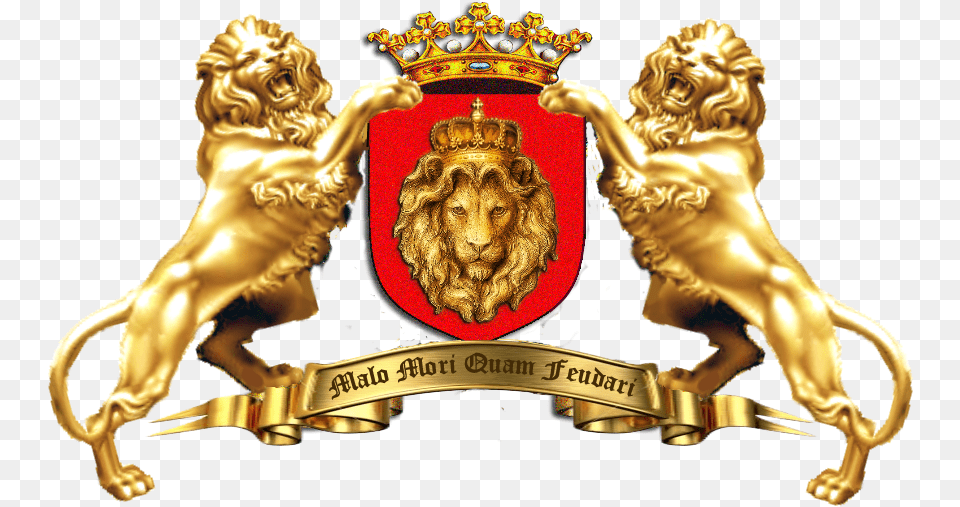 Two Golden Lion Logo, Badge, Symbol, Animal, Mammal Png Image