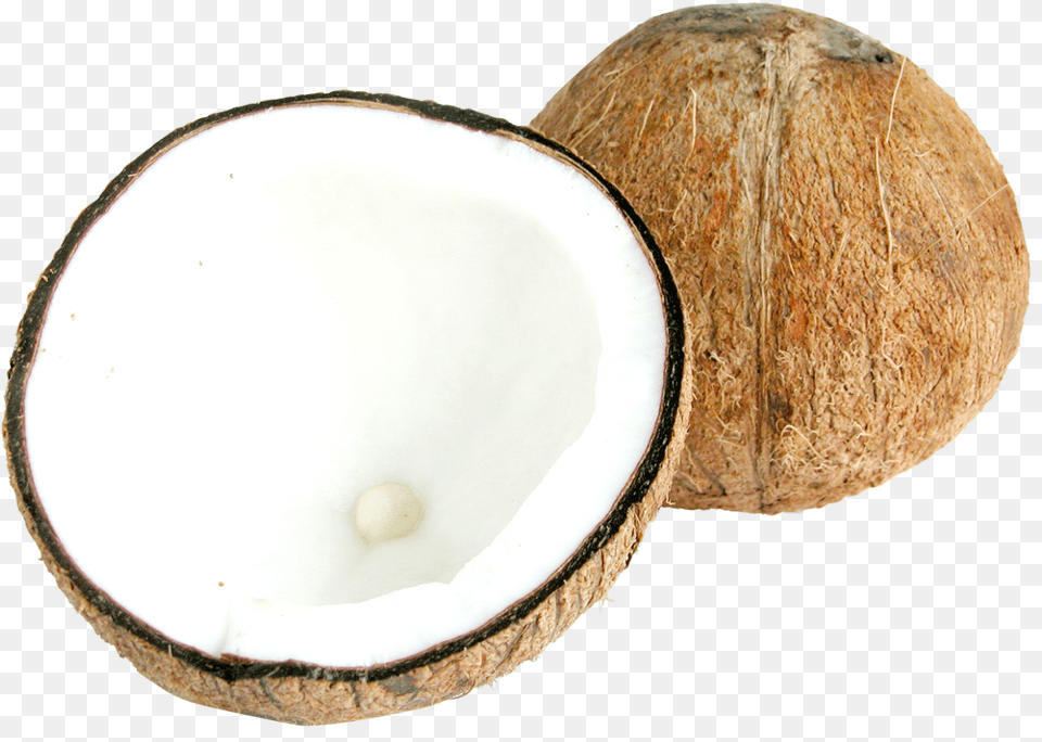 Two Half Coconut Coconuts, Food, Fruit, Plant, Produce Png Image