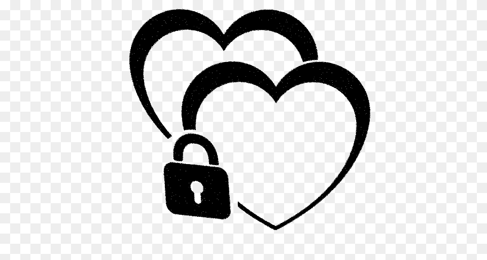 Two Hearts And Lock Png