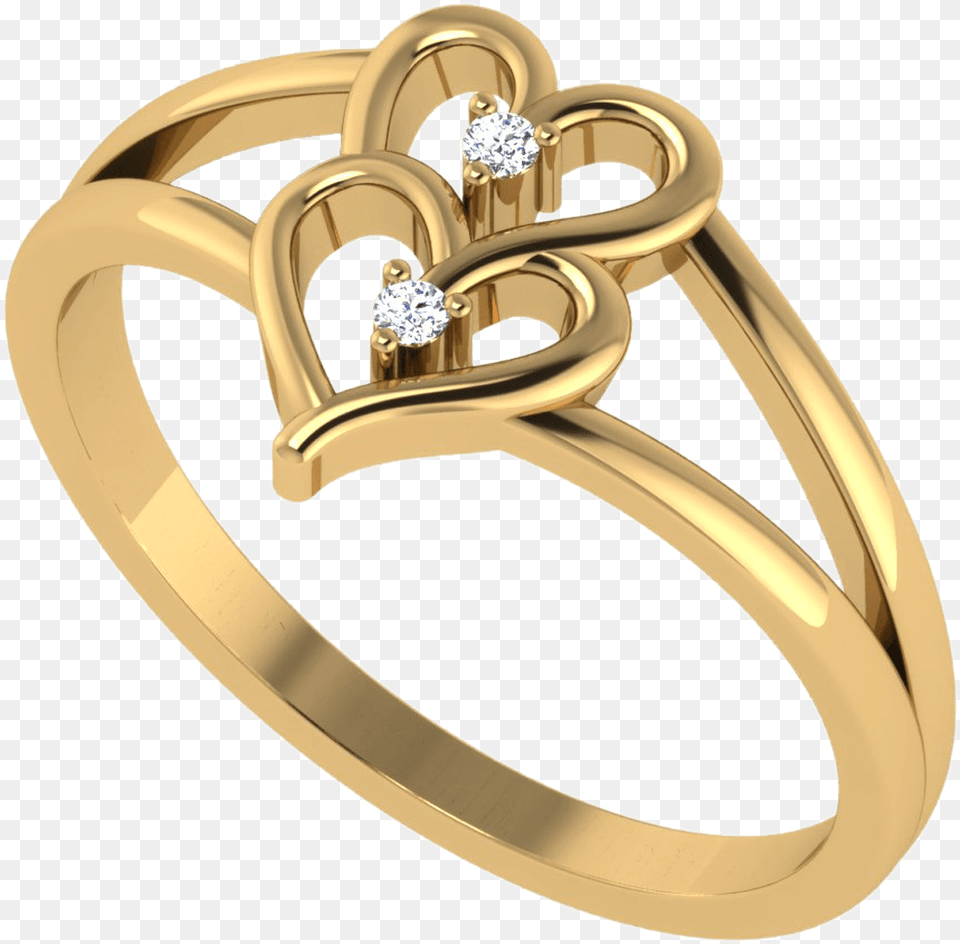 Two Hearts Diamond Ring Engagement Ring, Accessories, Jewelry, Gold, Gemstone Png