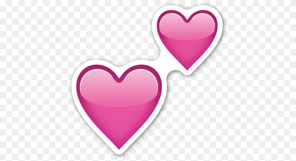Two Hearts Emojis Heart Emoji Stickers Transparent Background Pink Heart, Smoke Pipe Png