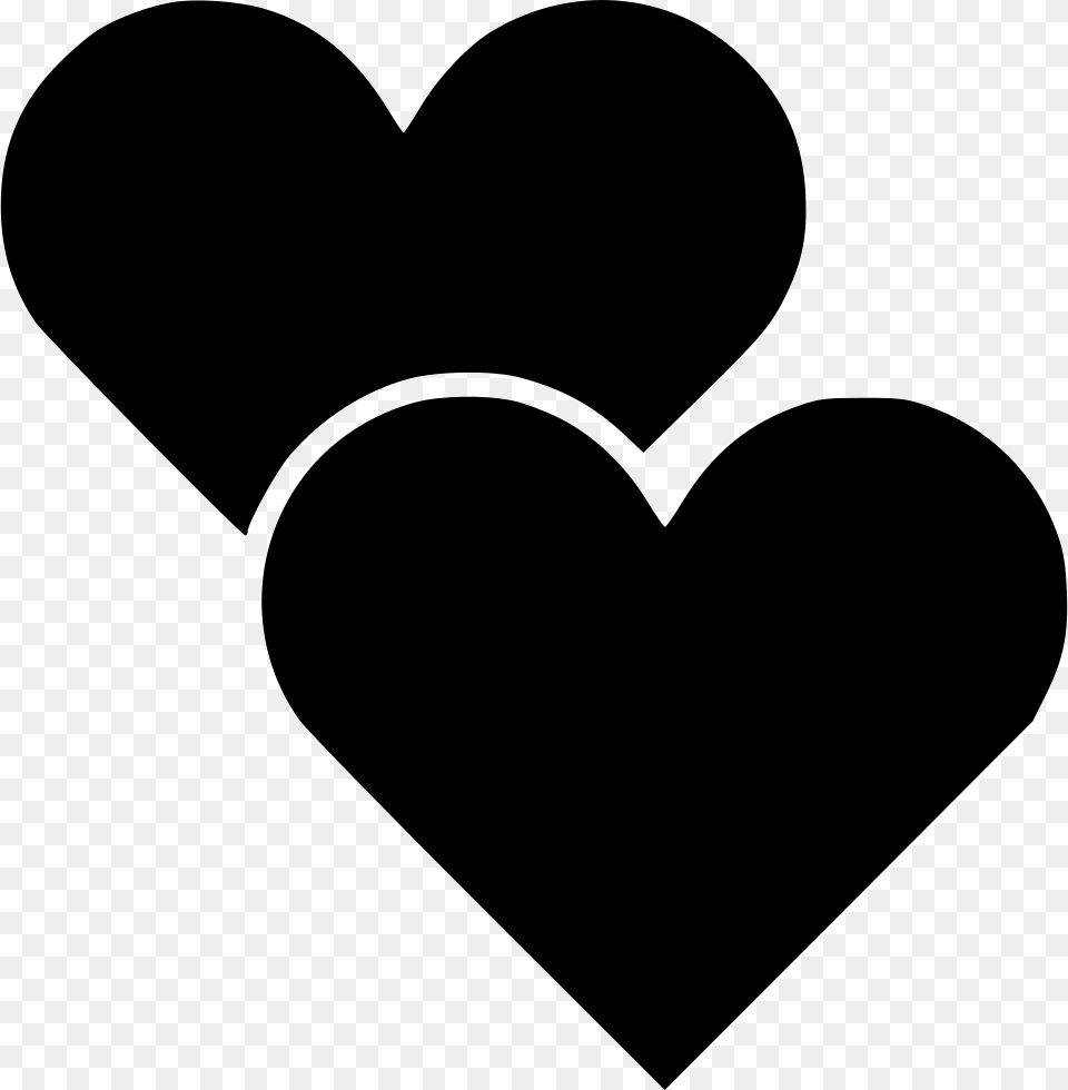 Two Hearts Heart, Stencil, Silhouette Free Png Download