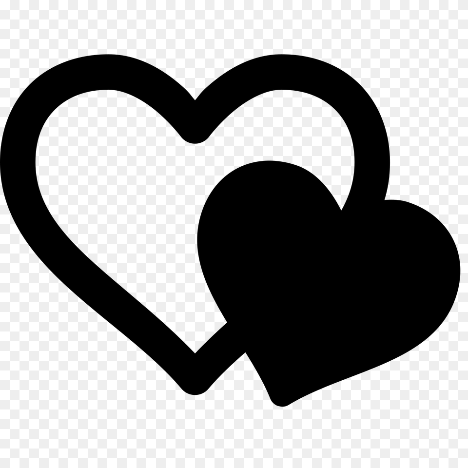 Two Hearts Icon, Gray Free Png