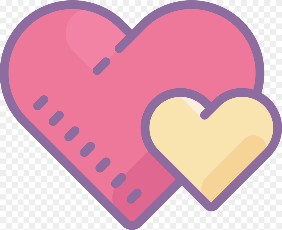 Two Hearts Icon Girly, Heart, Disk Free Transparent Png