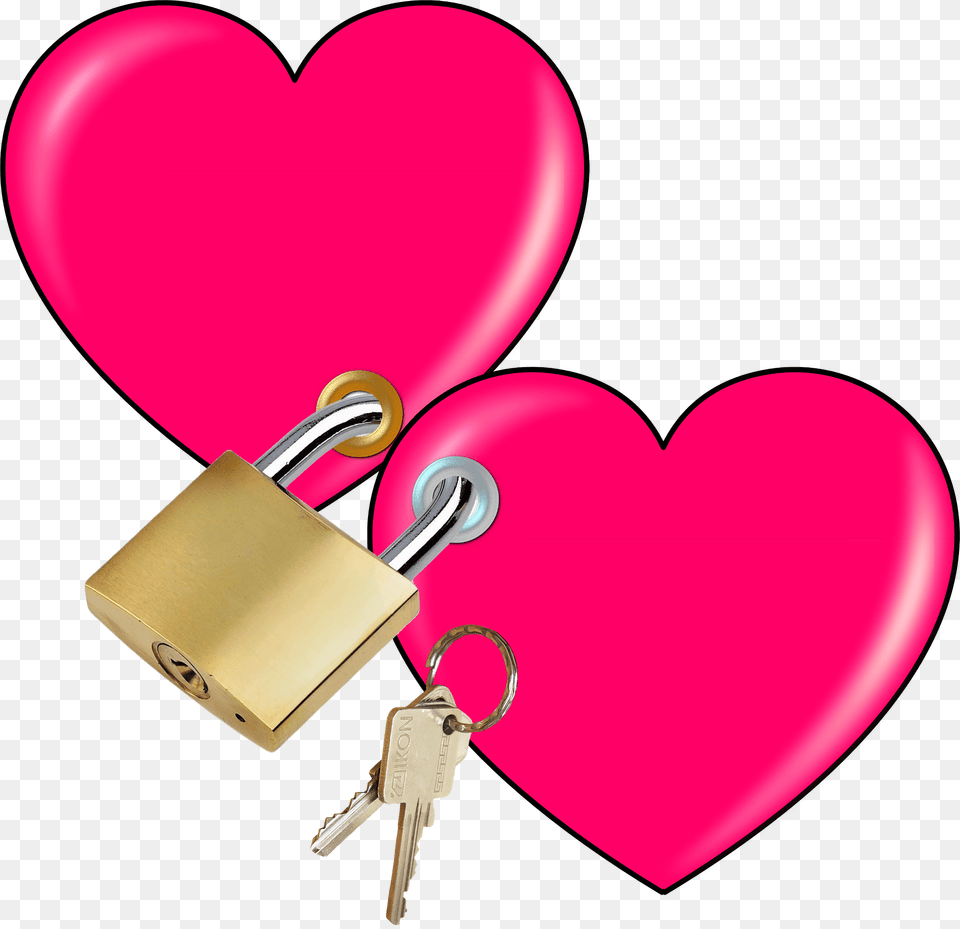 Two Hearts With Lock Clipart Png Image