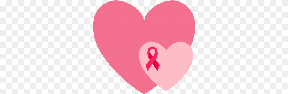 Two Hearts With Ribbon Breast Cancer Girly, Heart, Person Free Png