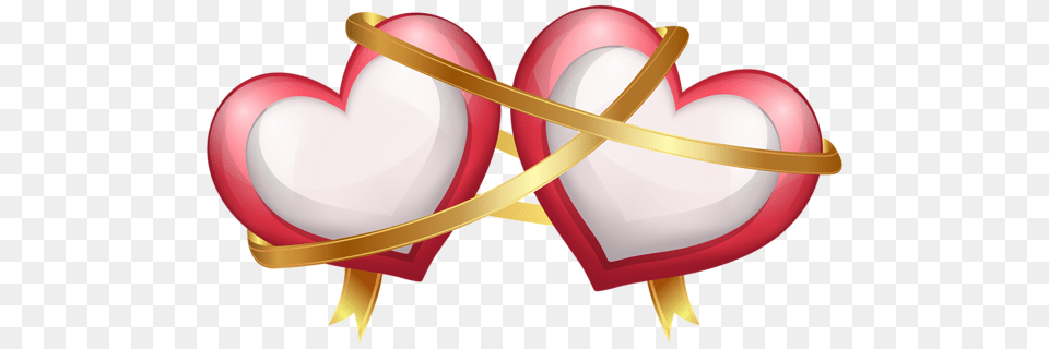 Two Hearts With Ribbon Transparent Clip Art Gallery, Heart Png Image