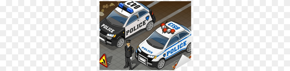 Two Isometric Police Car In Front View Sticker Pixers Car, Police Car, Transportation, Vehicle, Adult Png