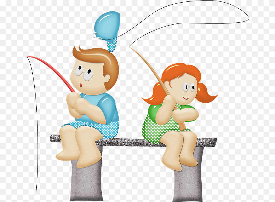 Two Kids Fishing Clipart, Baby, Person, Head, Face Png Image