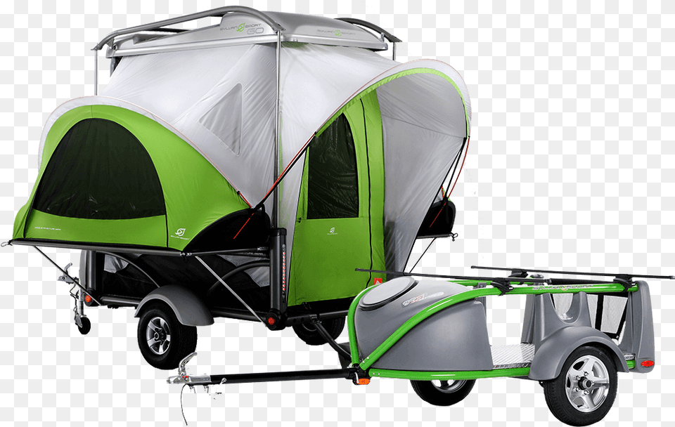 Two Lightweight Trailer Options Tow Behind Tent Camper, Machine, Wheel, Car, Transportation Free Png