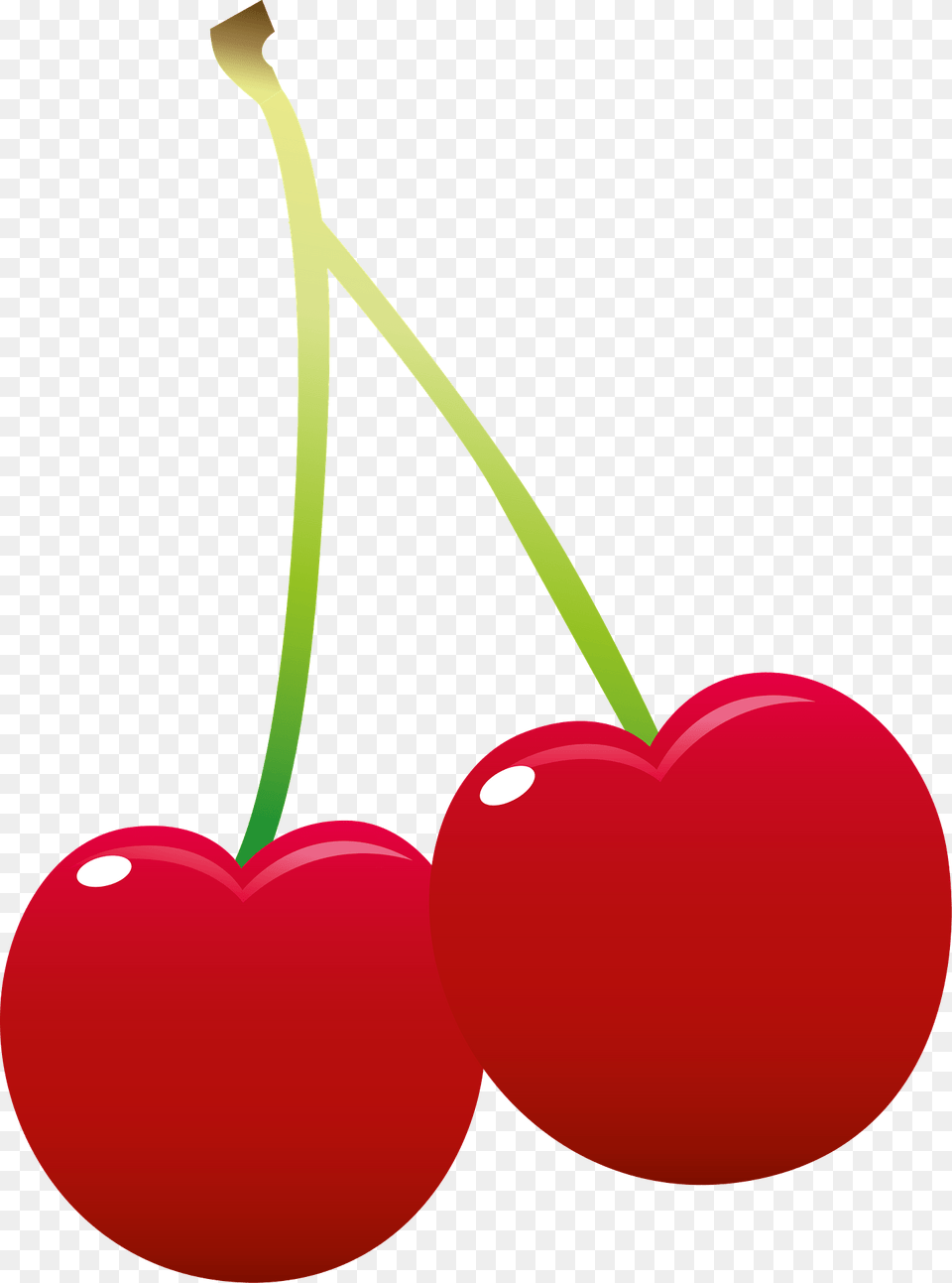 Two Long Stem Cherries Clipart, Cherry, Food, Fruit, Plant Png Image