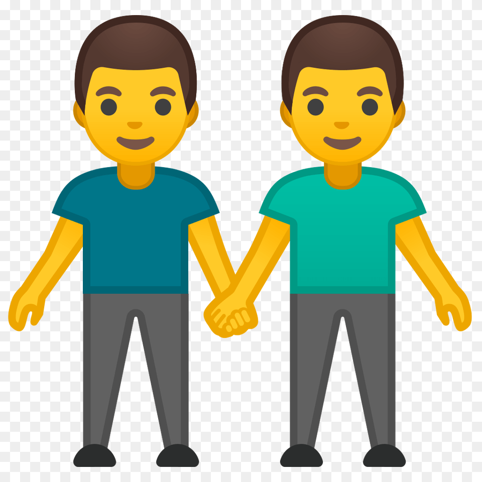 Two Men Holding Hands Icon Noto Emoji People Family Love, T-shirt, Clothing, Person, Baby Free Transparent Png
