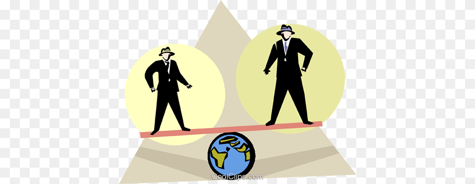 Two Men On A Teeter Totter Royalty Vector Clip Art, Clothing, Suit, Formal Wear, Male Free Png Download