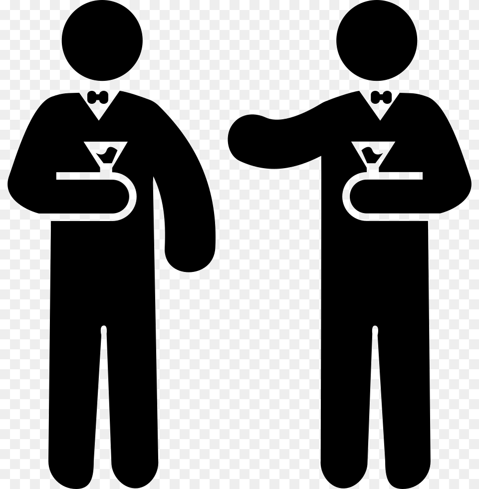 Two Men With Cocktail Glasses Comments Male Female Stick Figures, Stencil, Silhouette, Sign, Symbol Free Png Download
