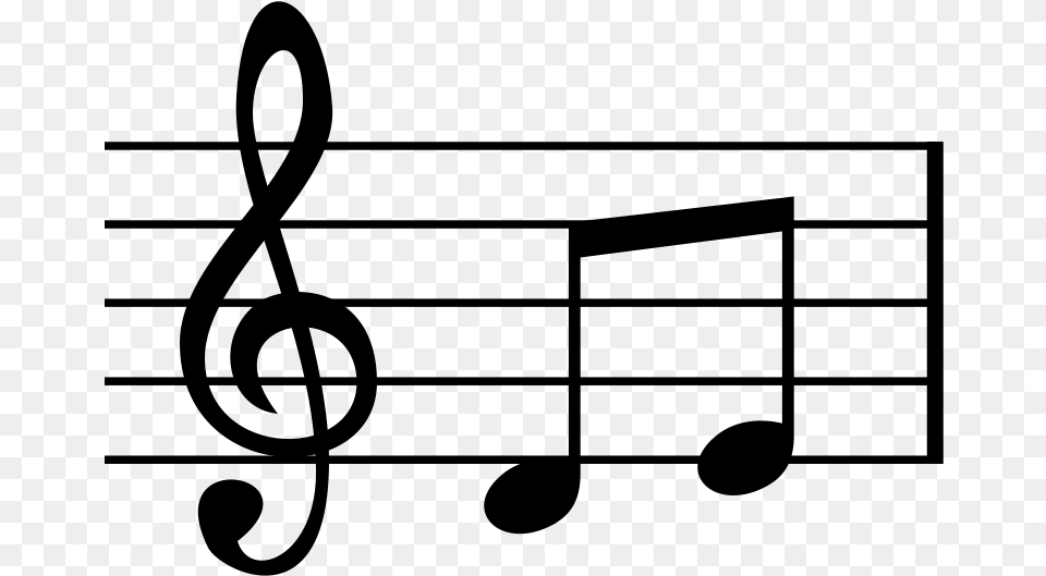 Two Musical Notes, Gray Png