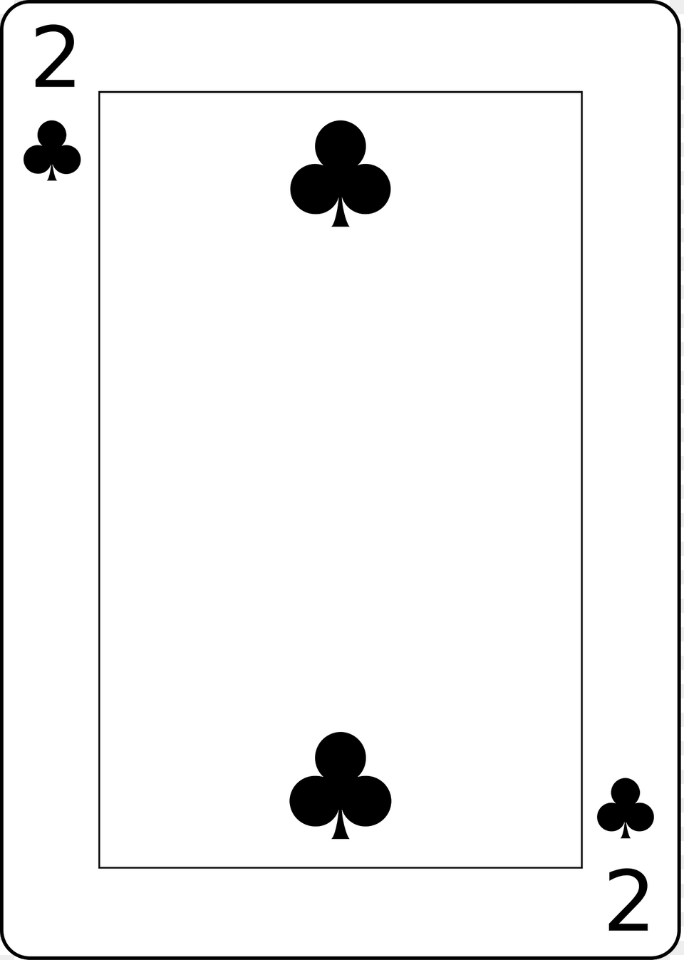 Two Of Clubs Clipart Free Png