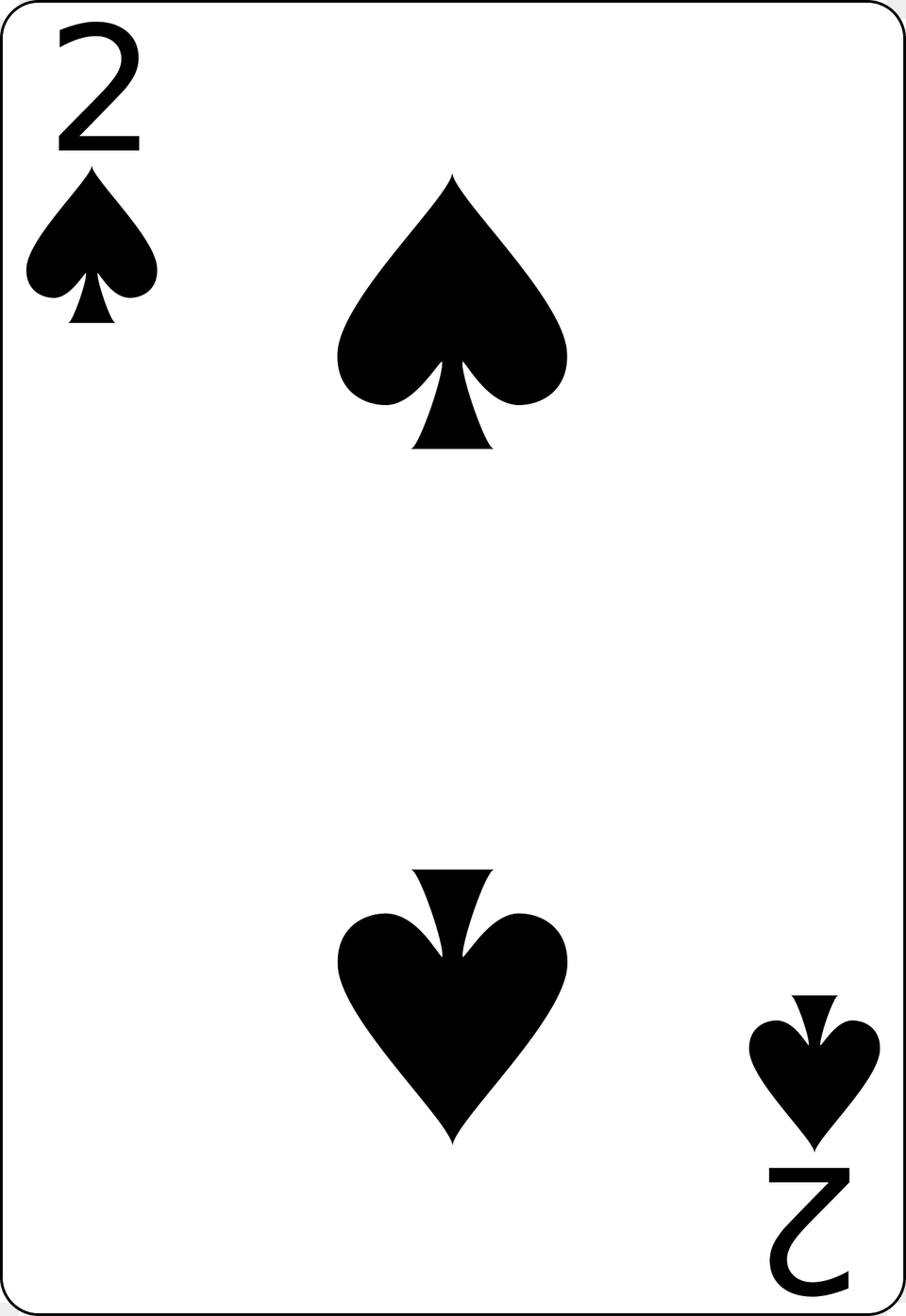 Two Of Spades Clipart, Stencil, Symbol, Text Free Png