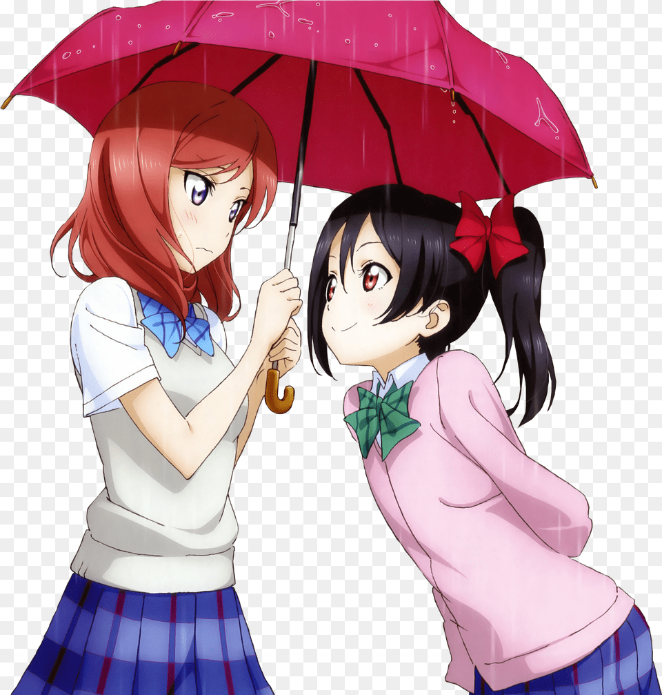 Two Of Us Under The Umbrella Maki And Nico Looking Love Live Nico And Maki, Publication, Book, Comics, Adult Free Png Download