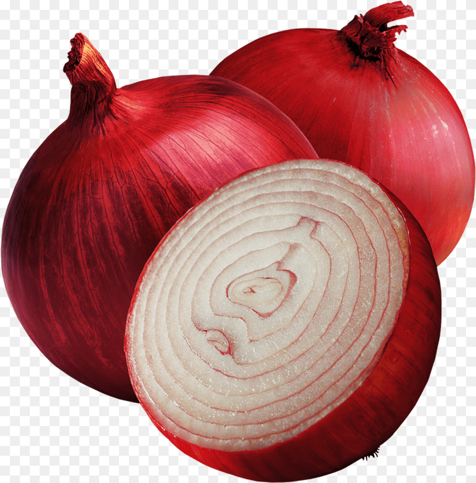 Two Onions And Half An Onion Red Onion, Vegetable, Produce, Plant, Food Free Png Download