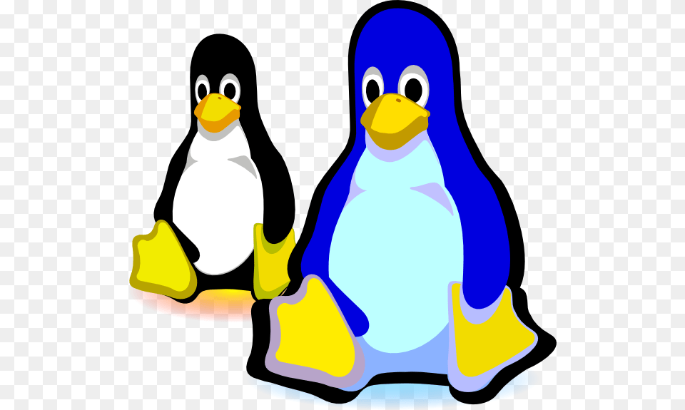 Two Penguins Svg Clip Arts Linux And Android, Animal, Bird, Penguin, Bear Free Transparent Png
