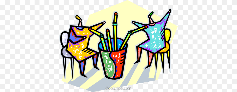 Two People Drinking From Straws Royalty Vector, Art, Dynamite, Weapon Free Png Download