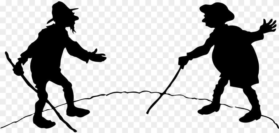 Two People Fighting, Gray Free Transparent Png