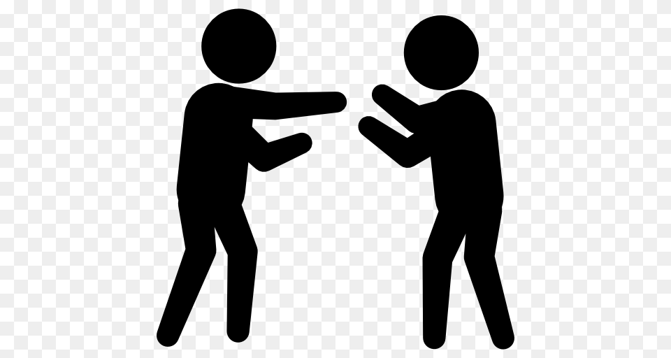 Two People Fighting Group With Items, Gray Png Image