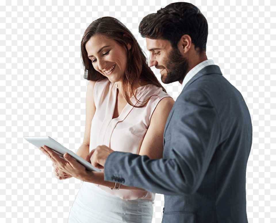 Two People Looking At A Compliance Software On A Tablet People With Tablet, Adult, Person, Woman, Female Png Image