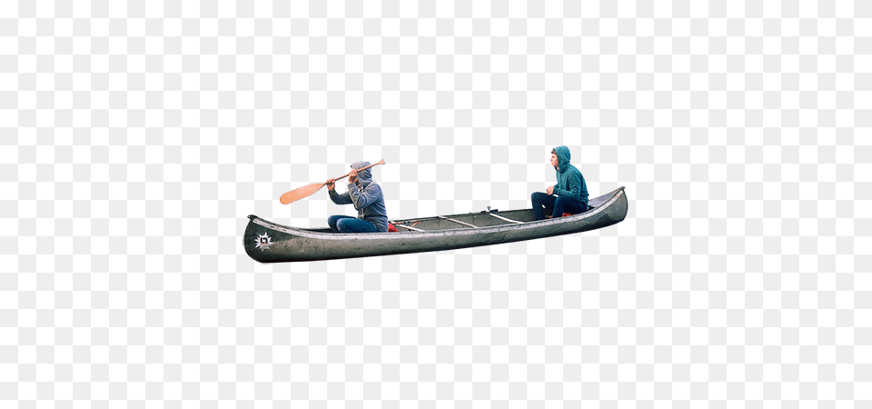 Two People On A Canoe, Water Sports, Water, Vehicle, Transportation Png Image