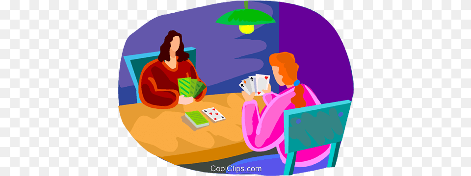 Two People Playing Cards Royalty Vector Clip Art 2 People Playing Cards, Adult, Female, Person, Woman Free Png