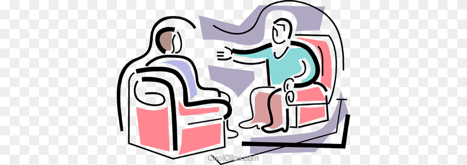 Two People Sitting In Chairs Royalty Vector Clip Art, Furniture, Chair, Person, Armchair Free Transparent Png