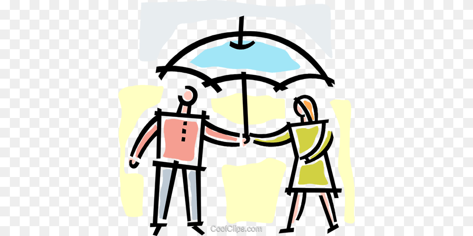 Two People Standing Under An Umbrella Royalty Illustration, Art, Device, Grass, Lawn Png Image