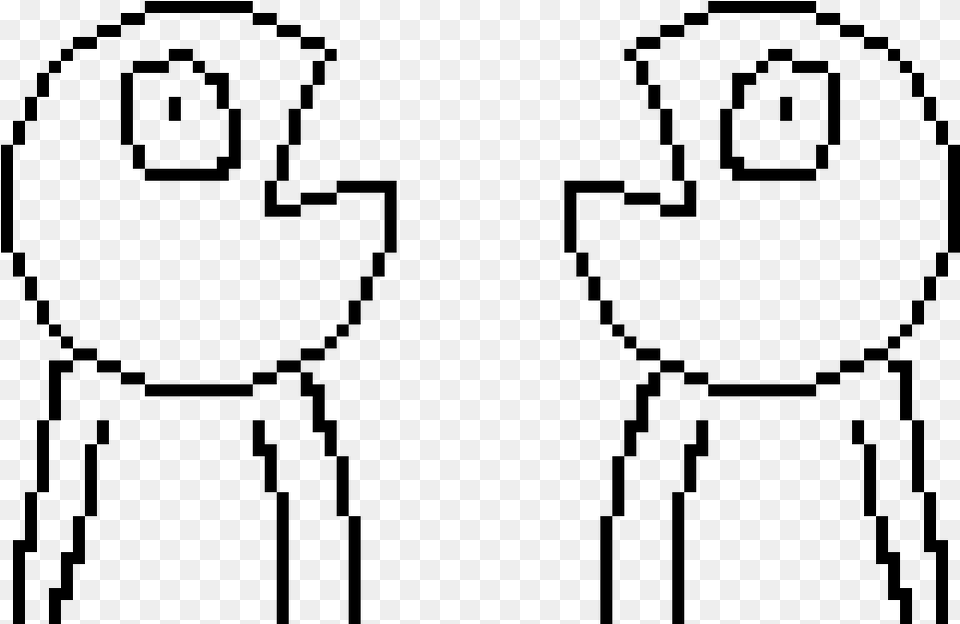 Two People Talking Simple Pixel Art Emoji, Gray Png Image