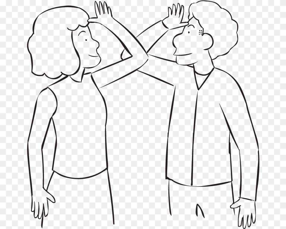 Two People Touching Elbows As Part Of Fun Large Group, Person, Silhouette, Body Part, Hand Png Image