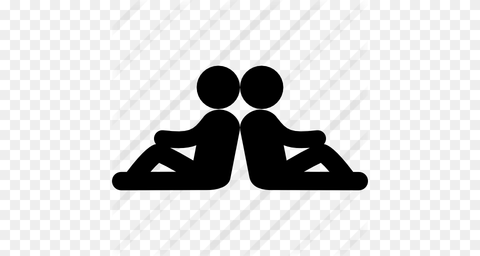 Two Persons Sitting Back With Back In Symmetrical Posture, Gray Free Transparent Png